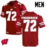 Men's Wisconsin Badgers NCAA #72 Travis Frederick Red Authentic Under Armour Stitched College Football Jersey YG31V77AJ